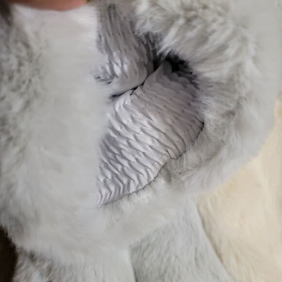 Nike Sportswear Faux Fur Swoosh Jacket Photon Dust Grey Giant Logo Dunk Low L - Picture 6 of 16